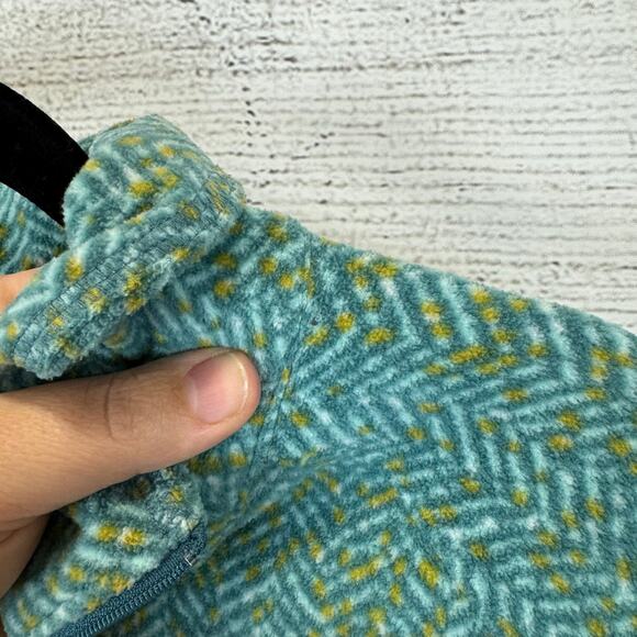 Columbia Plus Size Teal & Yellow Chevron Fleece Quarter Zip Jacket Size 1X - Picture 7 of 10